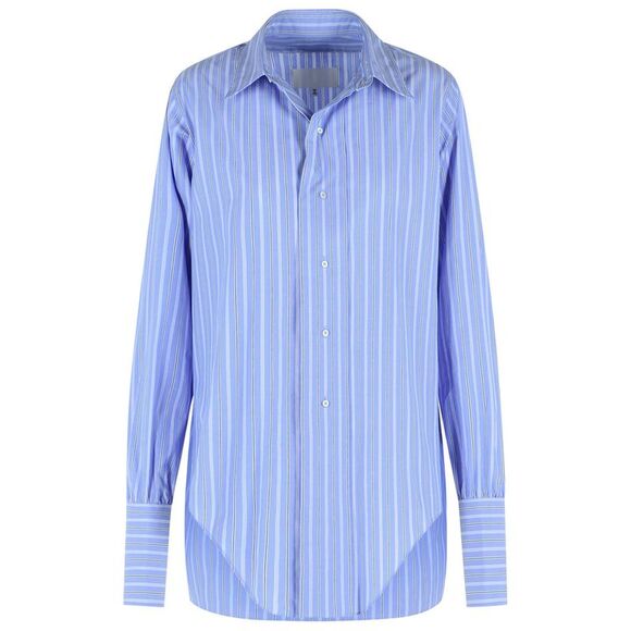 Maison Margiela Light Blue Cotton Shirt Women